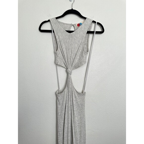 Free People Beach Twisted Open Back Full Length Jumpsuit Gray Women's XS NEW - Picture 3 of 10
